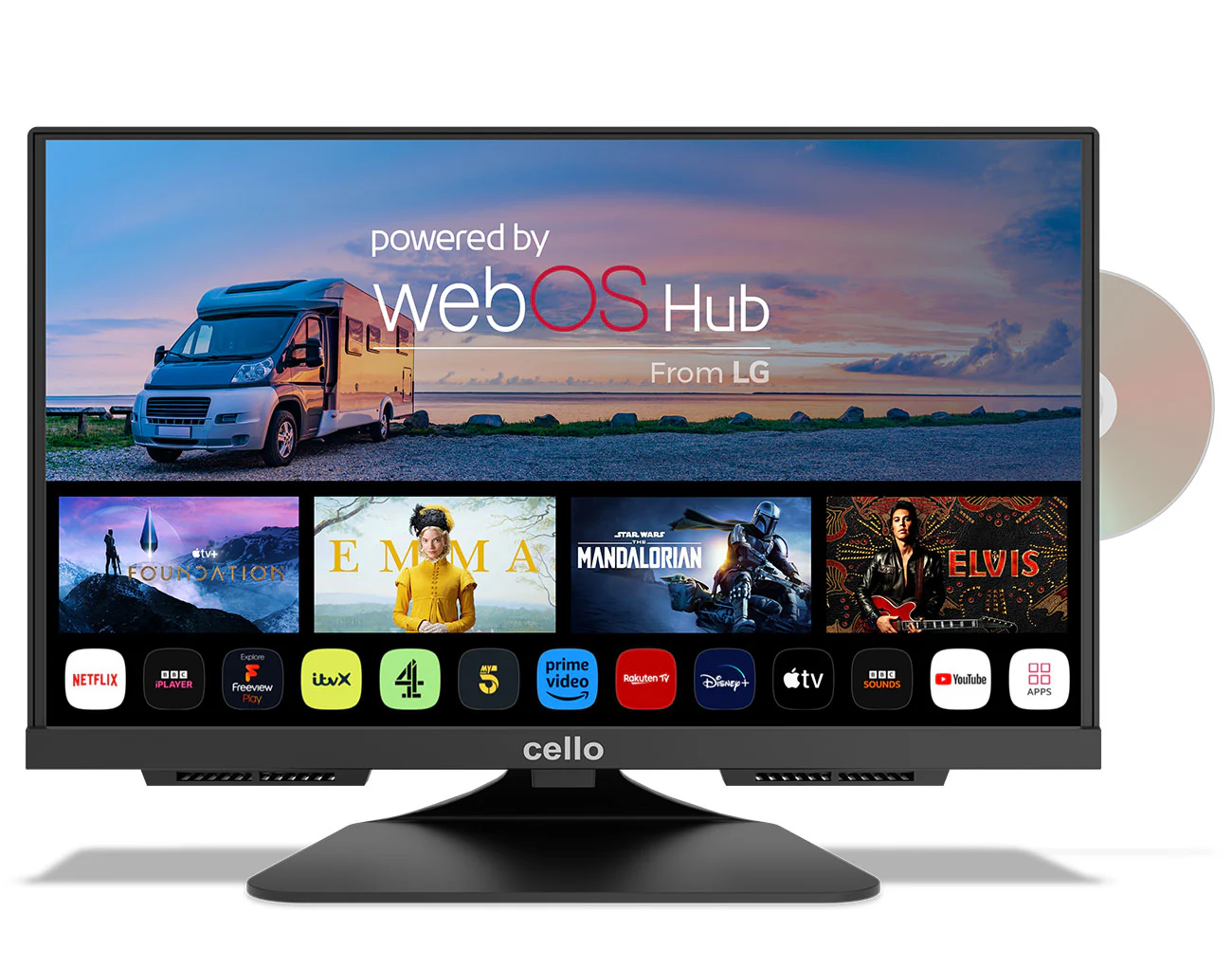 19″ Smart WebOS 12-Volt TV with DVD & Perfect Pitch Sound (IT)