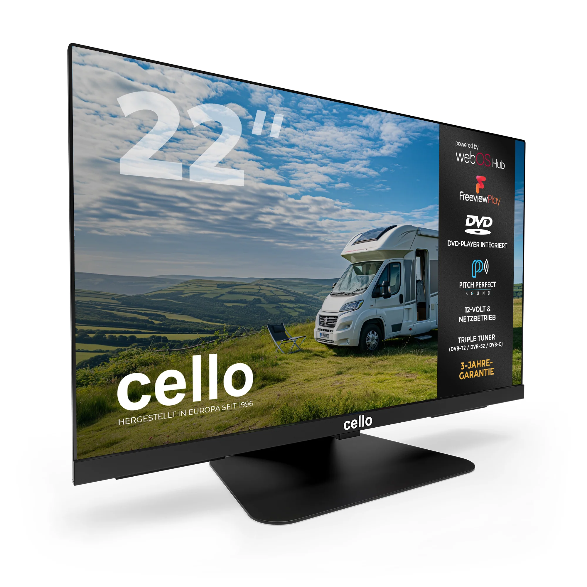 22″ Smart WebOS 12-Volt TV with DVD & Perfect Pitch Sound (DE) - Image 3