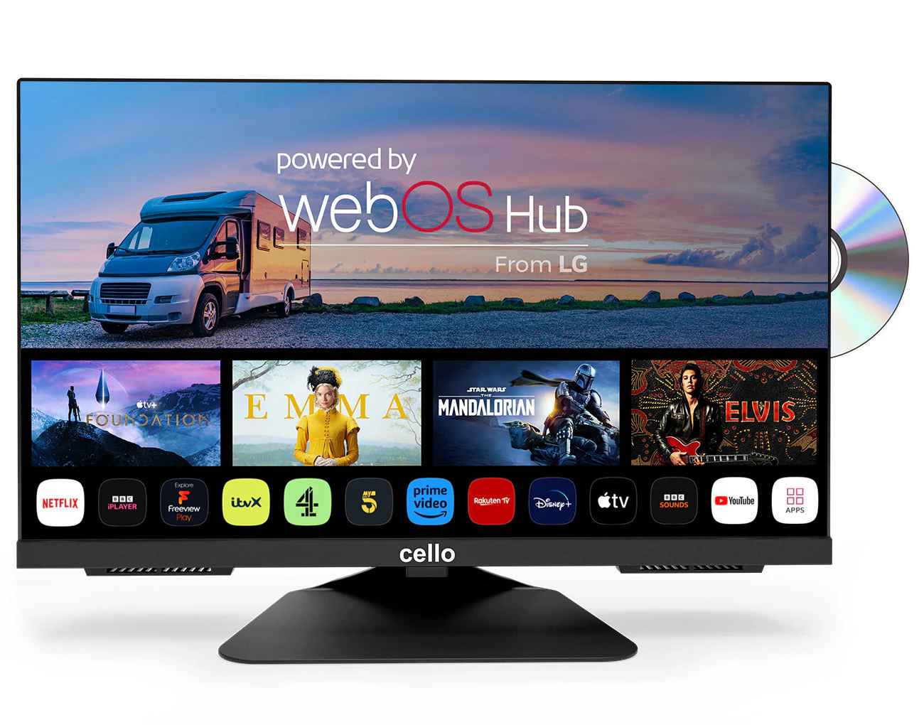 22ā³ Smart WebOS 12-Volt TV with DVD & Perfect Pitch Sound (IT)