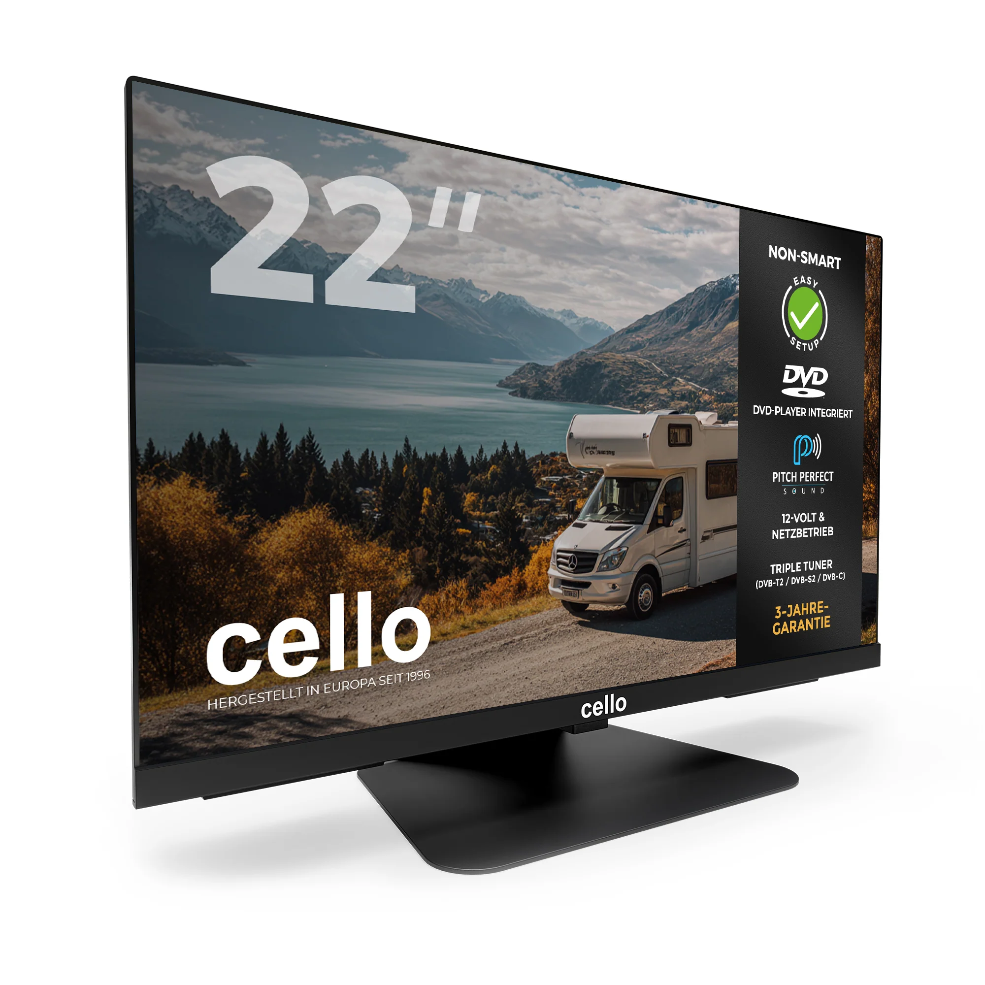 22″ Traveller 12-Volt Full HD TV with DVD Player & Satellite Tuner (DE) - Image 2
