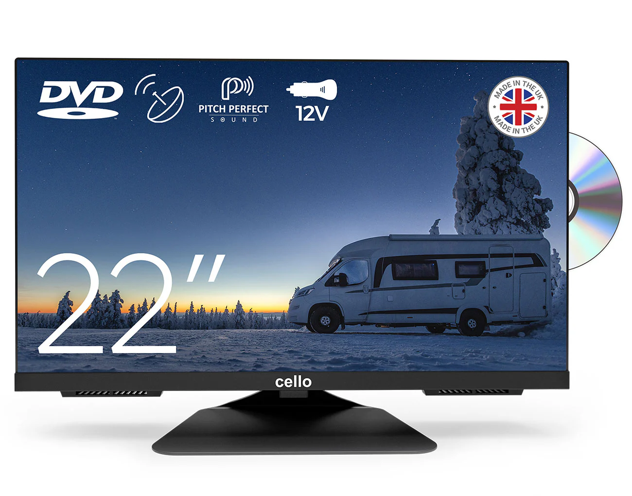22″ Traveller 12-Volt Full HD TV with DVD Player & Satellite Tuner (IT)