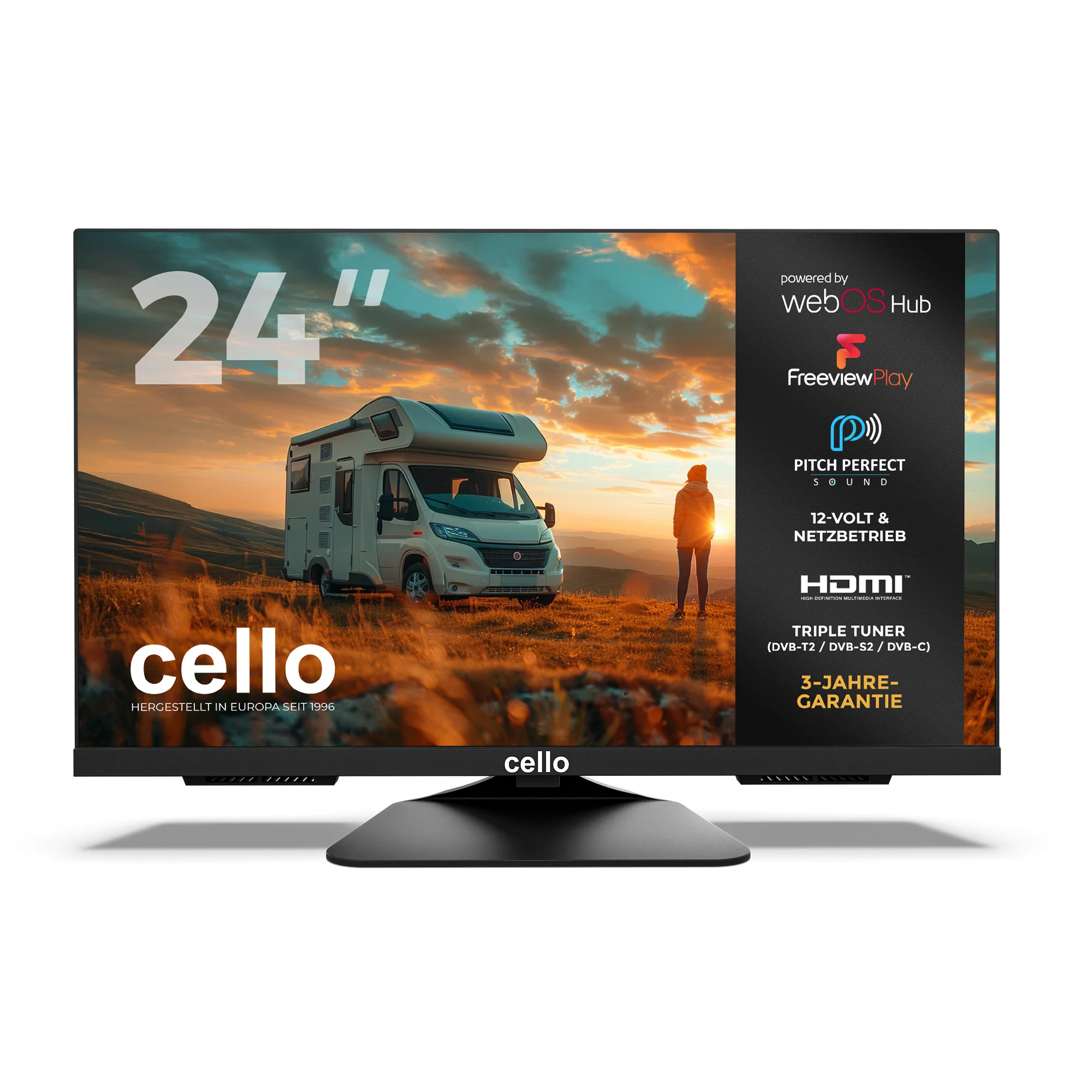 24″ Smart WebOS TV 12-Volt Traveller TV with Freeview Play (DE)