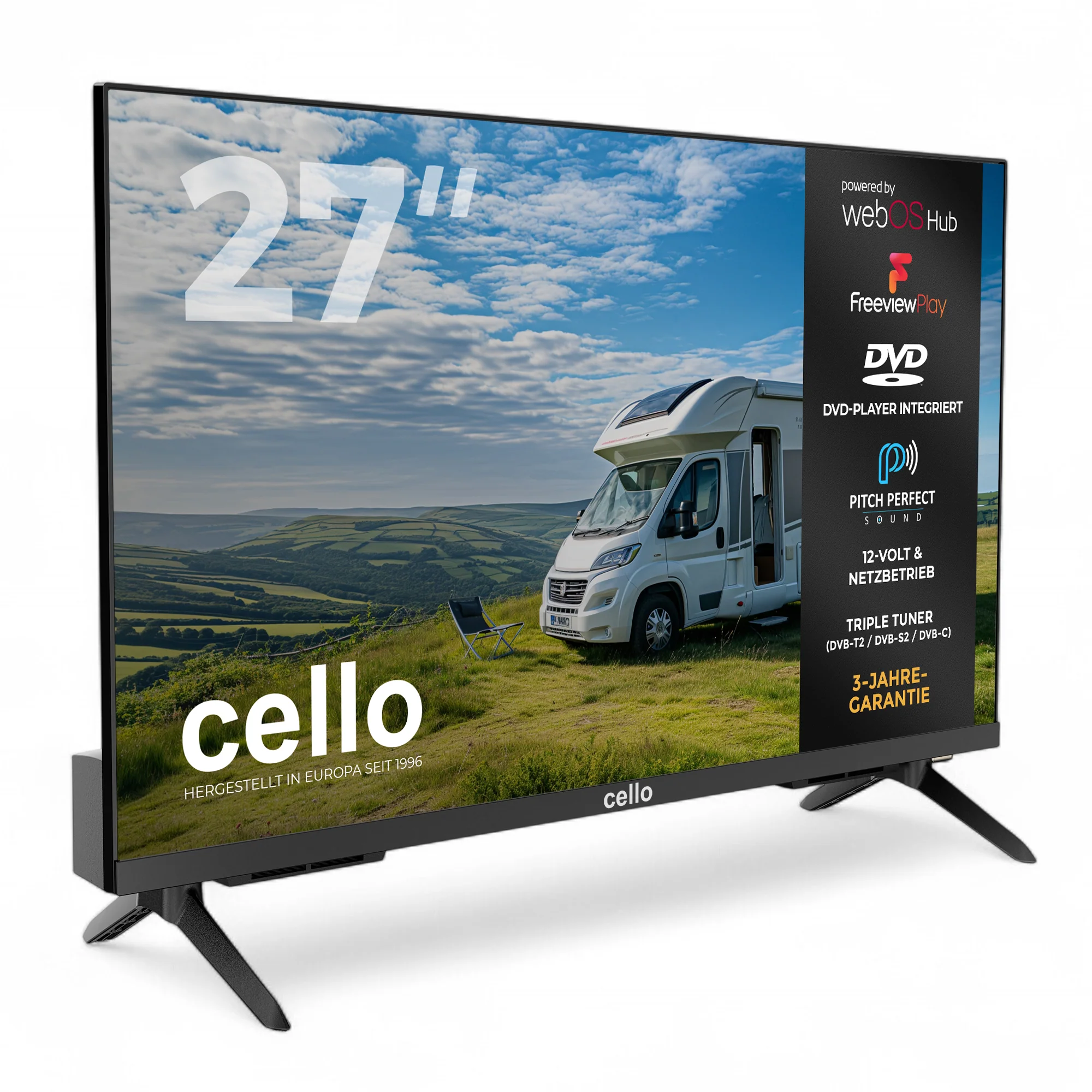 27 inch Smart WebOS TV & DVD 12-Volt Traveller TV with Freeview Play (DE) - Image 2