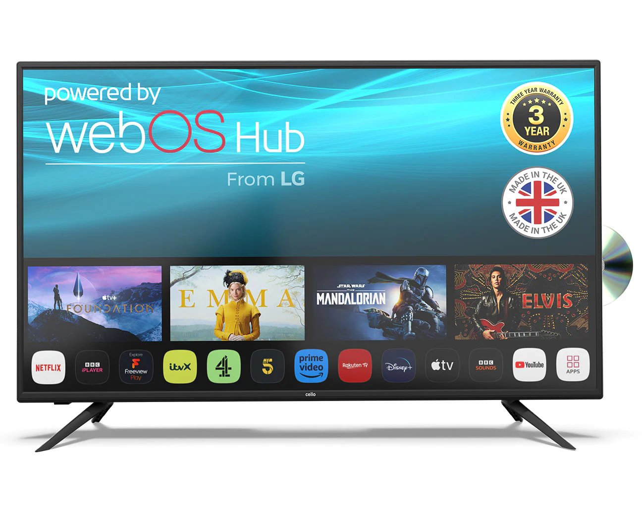 43″ Smart WebOS TV with integrated DVD Player & Freeview Play (DE)