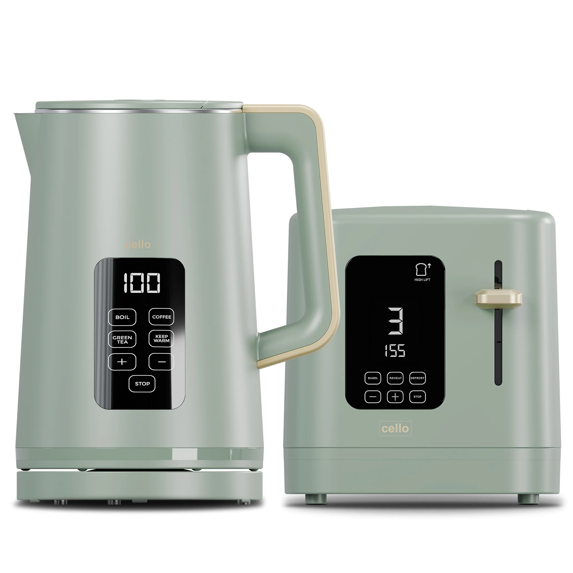 Breakfast Bundle - Digital Kettle + 2 Slice Toaster (DE)