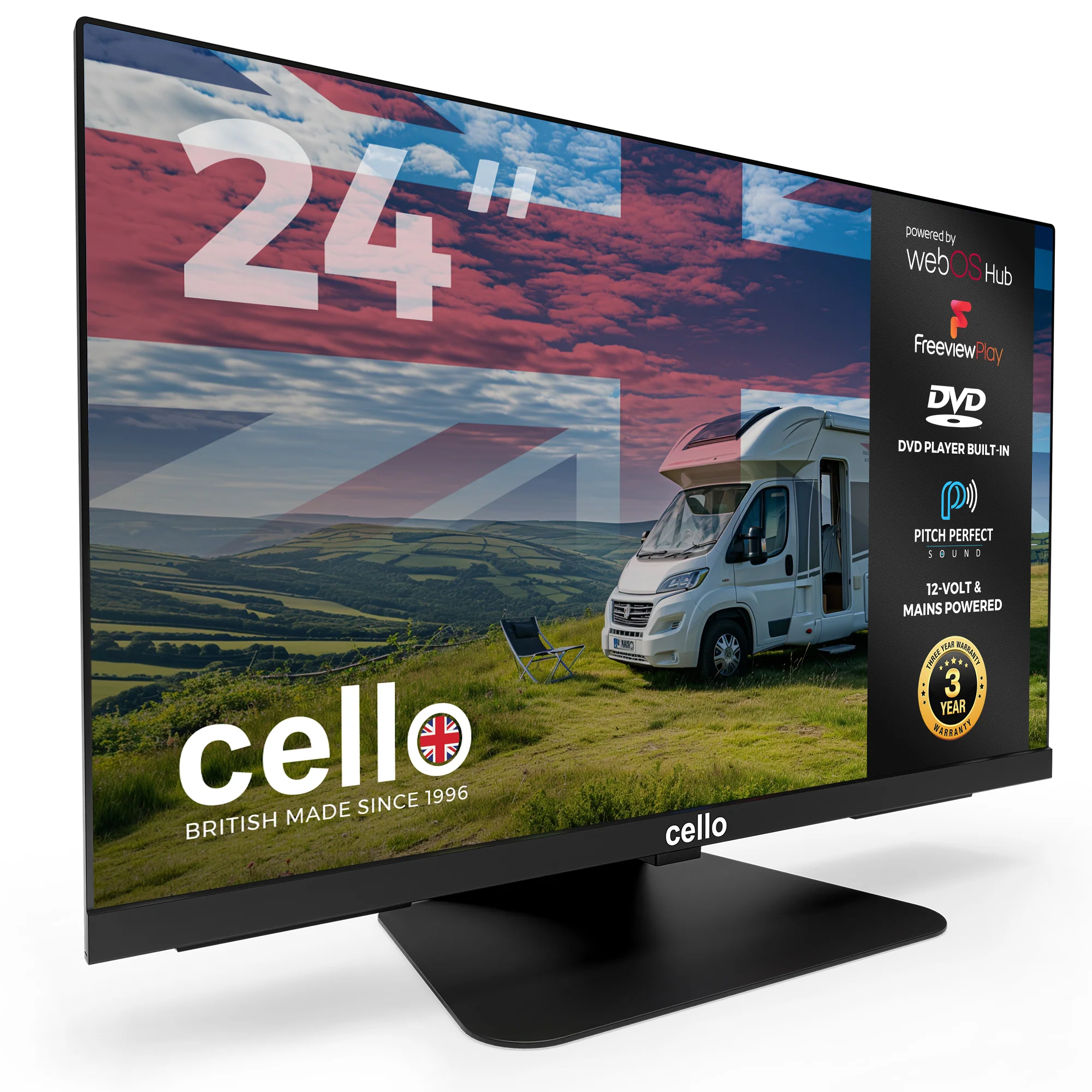 24″ Smart WebOS TV & DVD 12-Volt Traveller TV with Freeview Play - Image 3