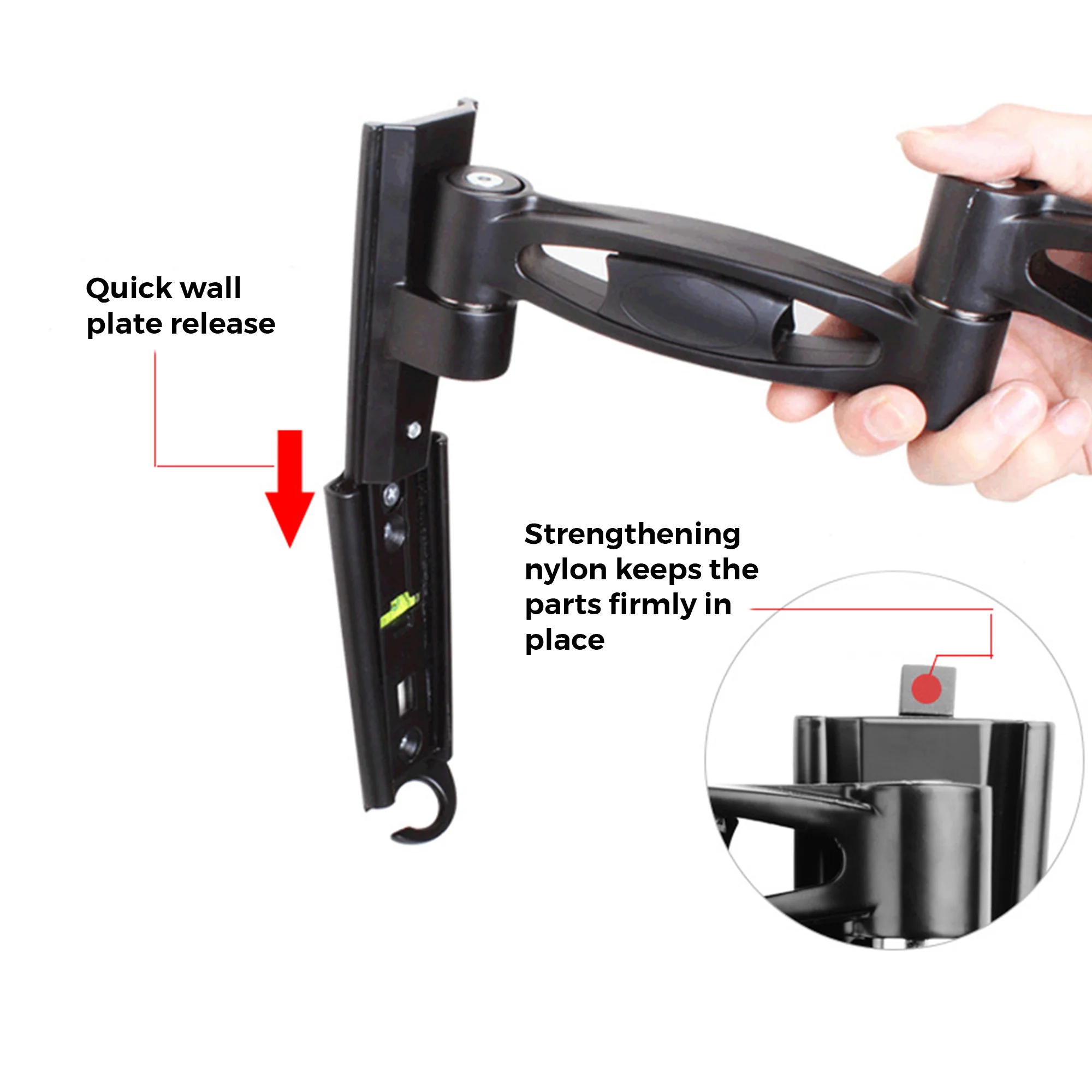 Full Motion TV Wall Bracket 10"–43" with Tilt, Swivel & Rotation (DE) - Image 3