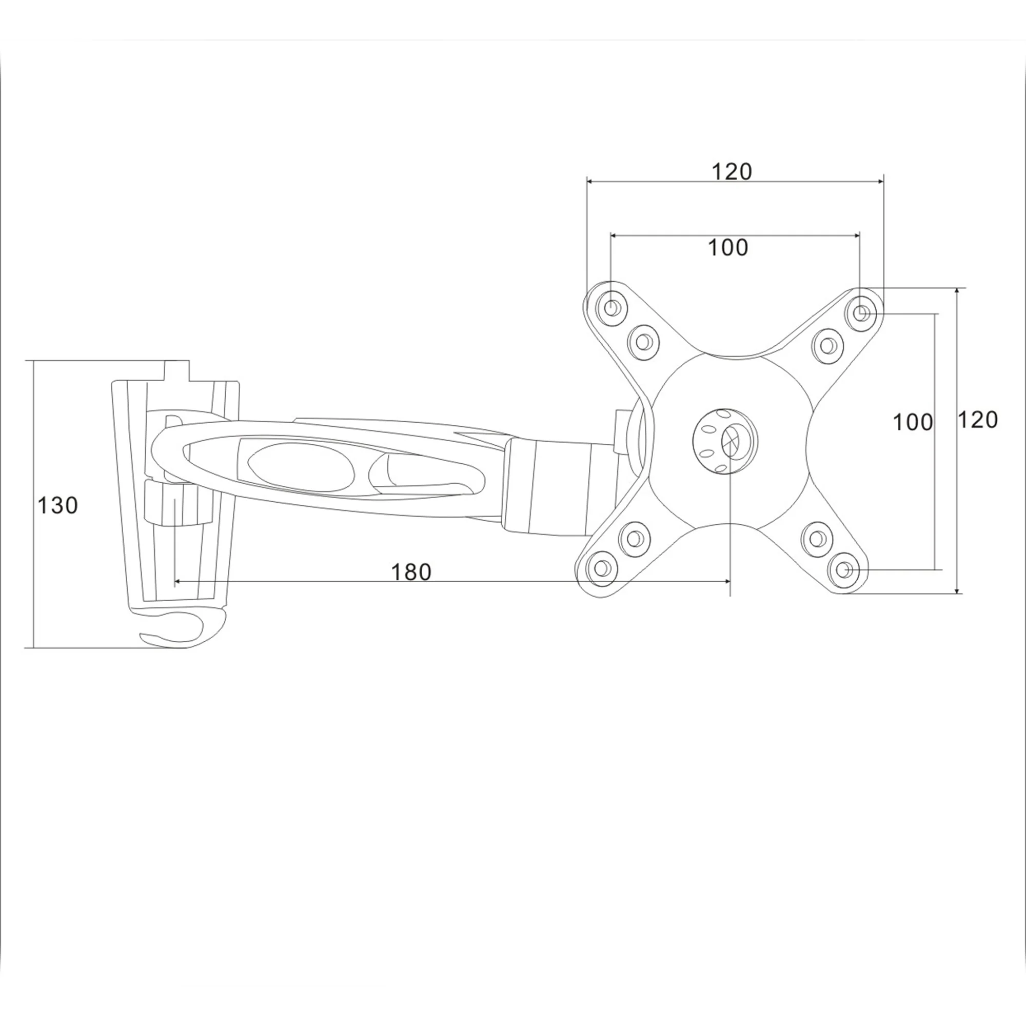 Full Motion TV Wall Bracket 10"–43" with Tilt, Swivel & Rotation (DE) - Image 5