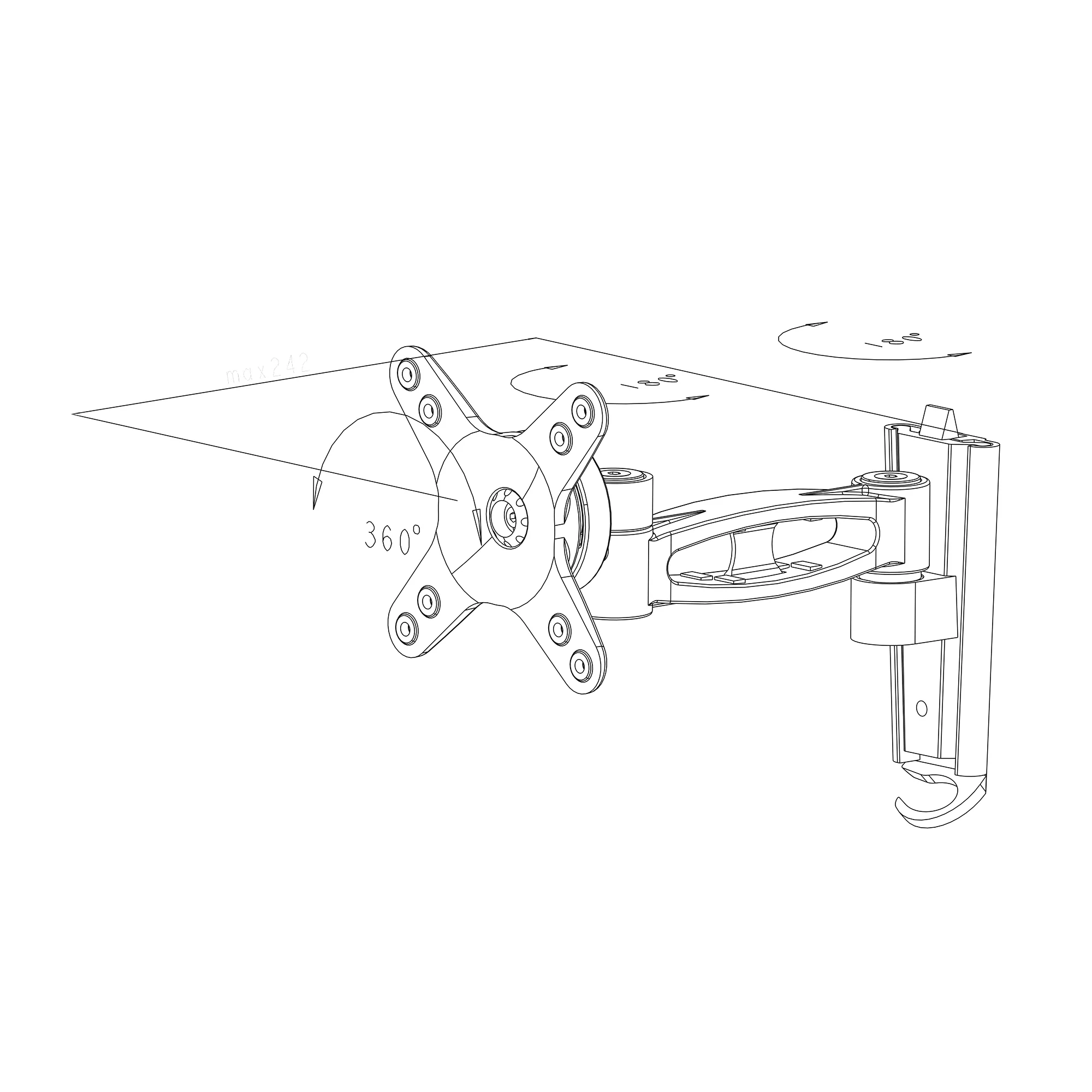 Full Motion TV Wall Bracket 10"–43" with Tilt, Swivel & Rotation (DE) - Image 6